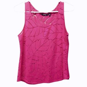 Apt 9 Magenta Pink Leaf Pattern Tank Top Medium